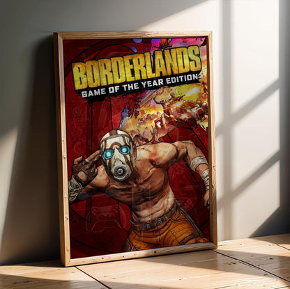 Borderlands Game of the Year Edition poster in a modern interior