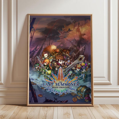 Brave Frontier The Last Summoner poster in a framed room setting