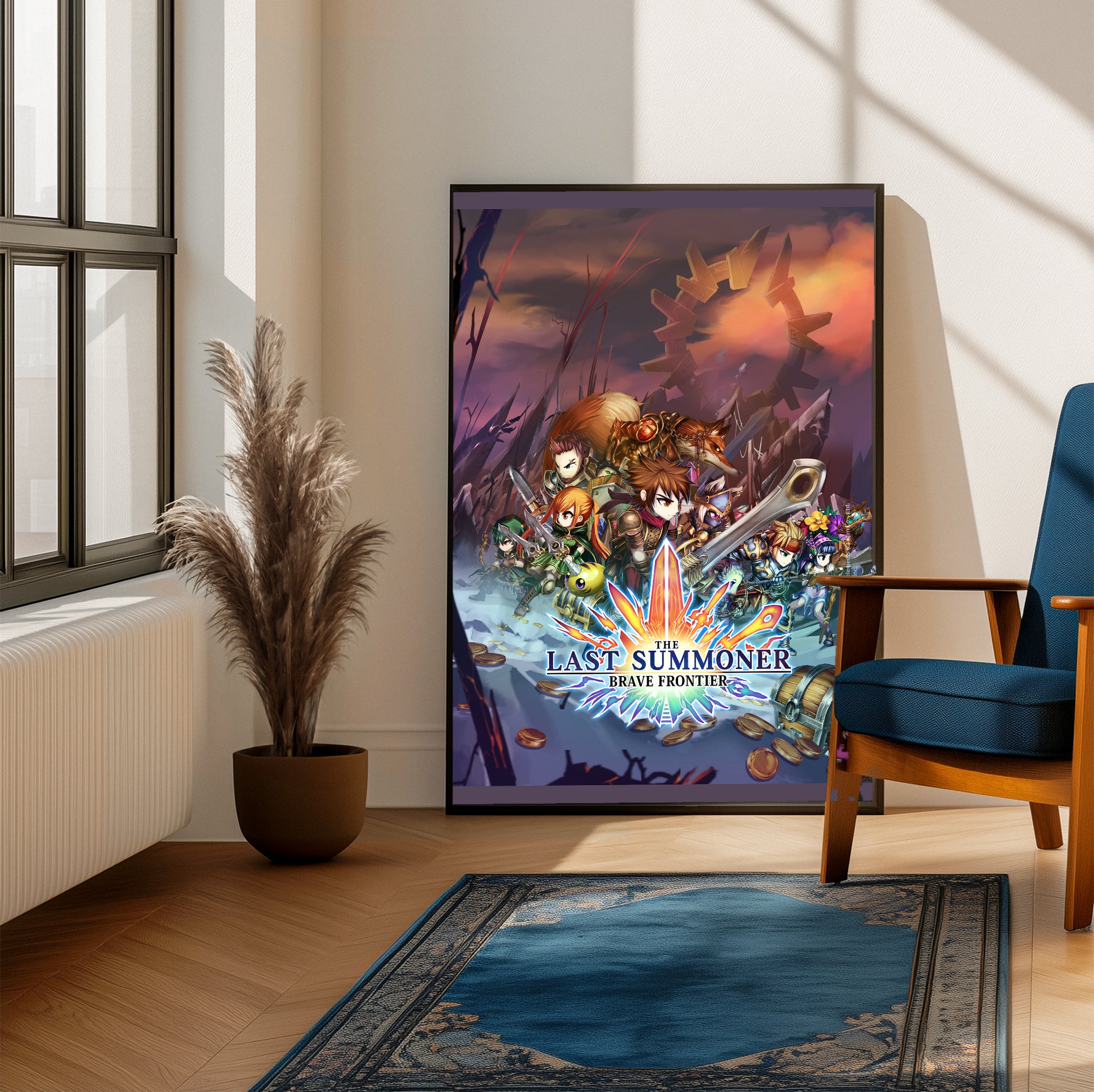 Brave Frontier The Last Summoner poster on a living room wall