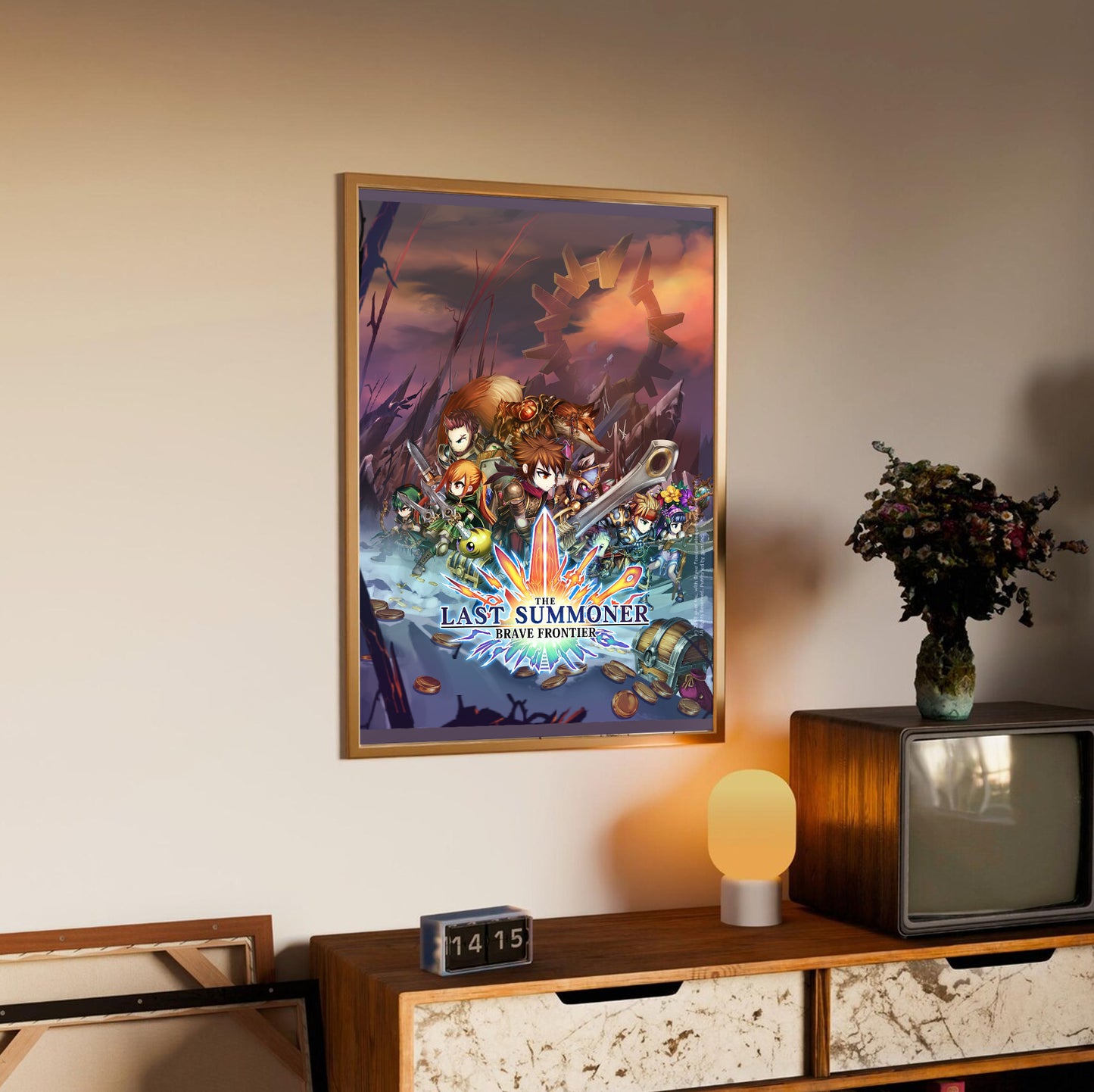 Brave Frontier The Last Summoner poster styled on a gallery wall