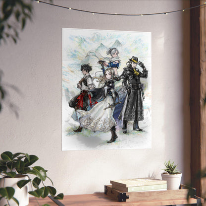 Bravely Default II poster close-up print detail