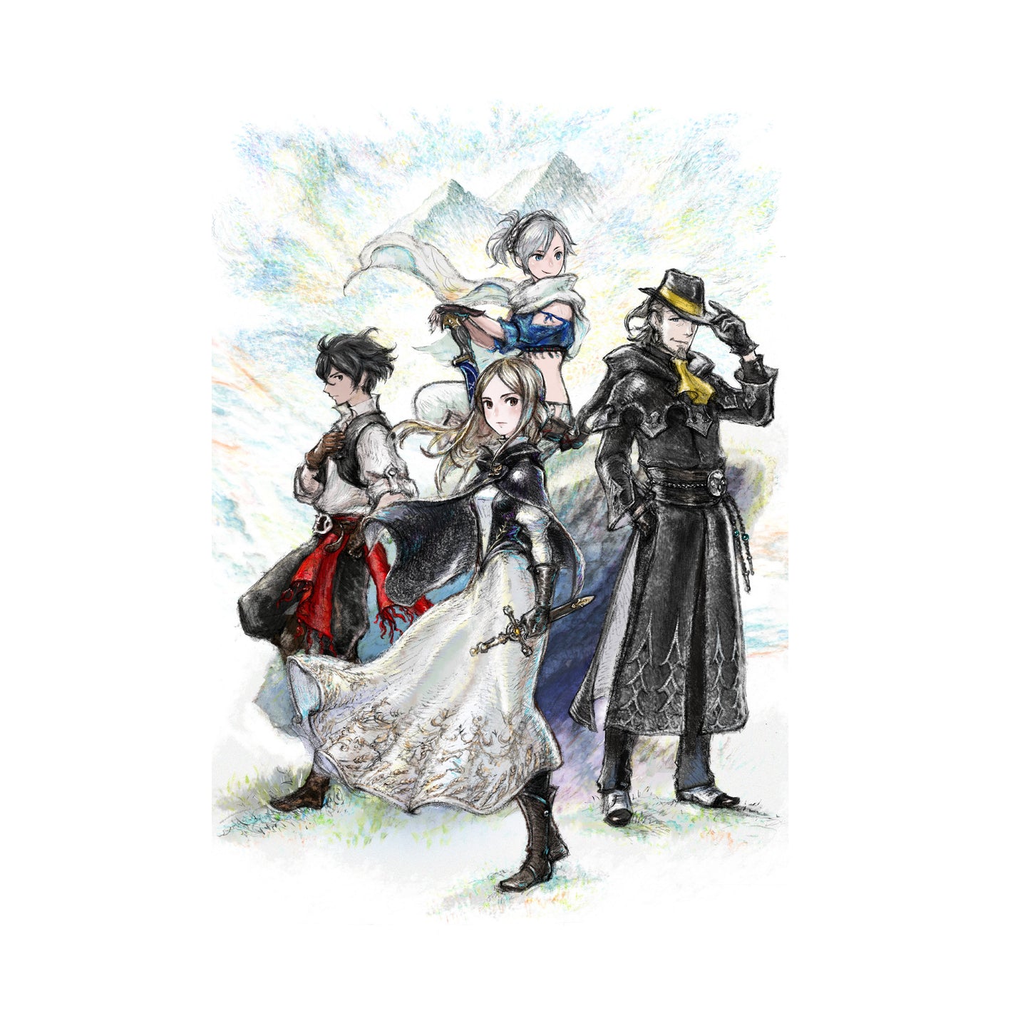 Bravely Default II key art poster print by Naoki Ikushima