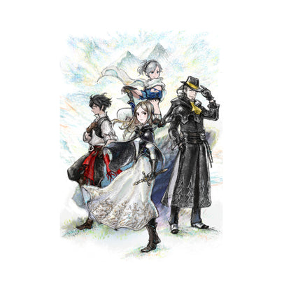 Bravely Default II key art poster print by Naoki Ikushima