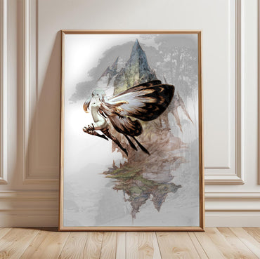 Bravely Default fairy poster in a framed room setting