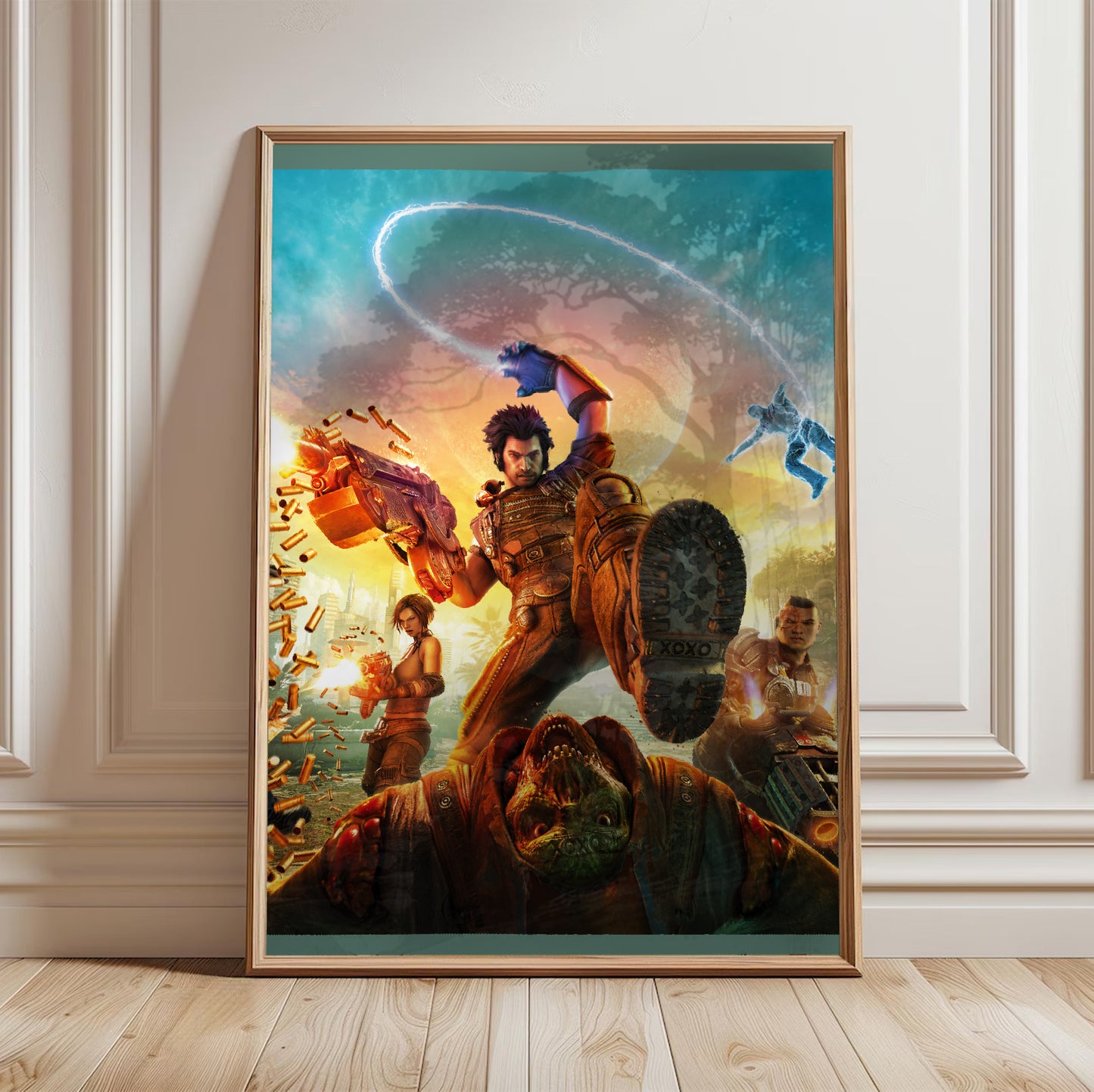 Bulletstorm cover art poster in a framed room setting