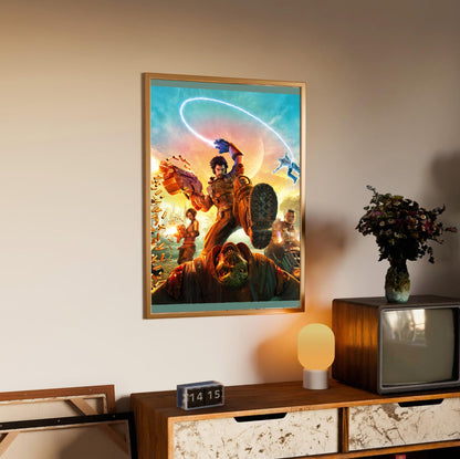 Bulletstorm cover art poster styled on a gallery wall