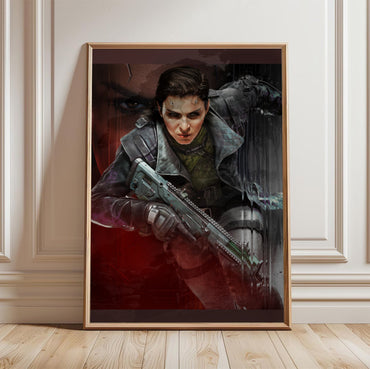Call of Duty Warzone Season 2 key artwork in a light oak frame leaning against a white wall