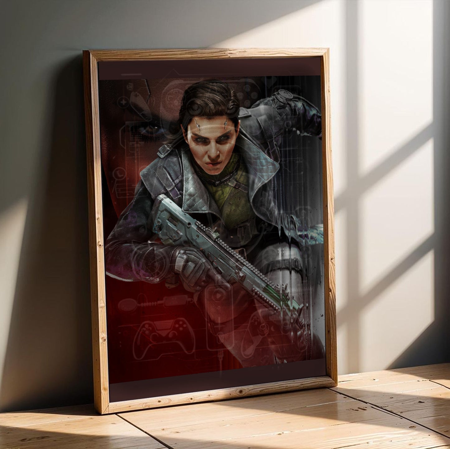 Call of Duty Warzone Season 2 key artwork in an oak frame leaning on a wooden floor