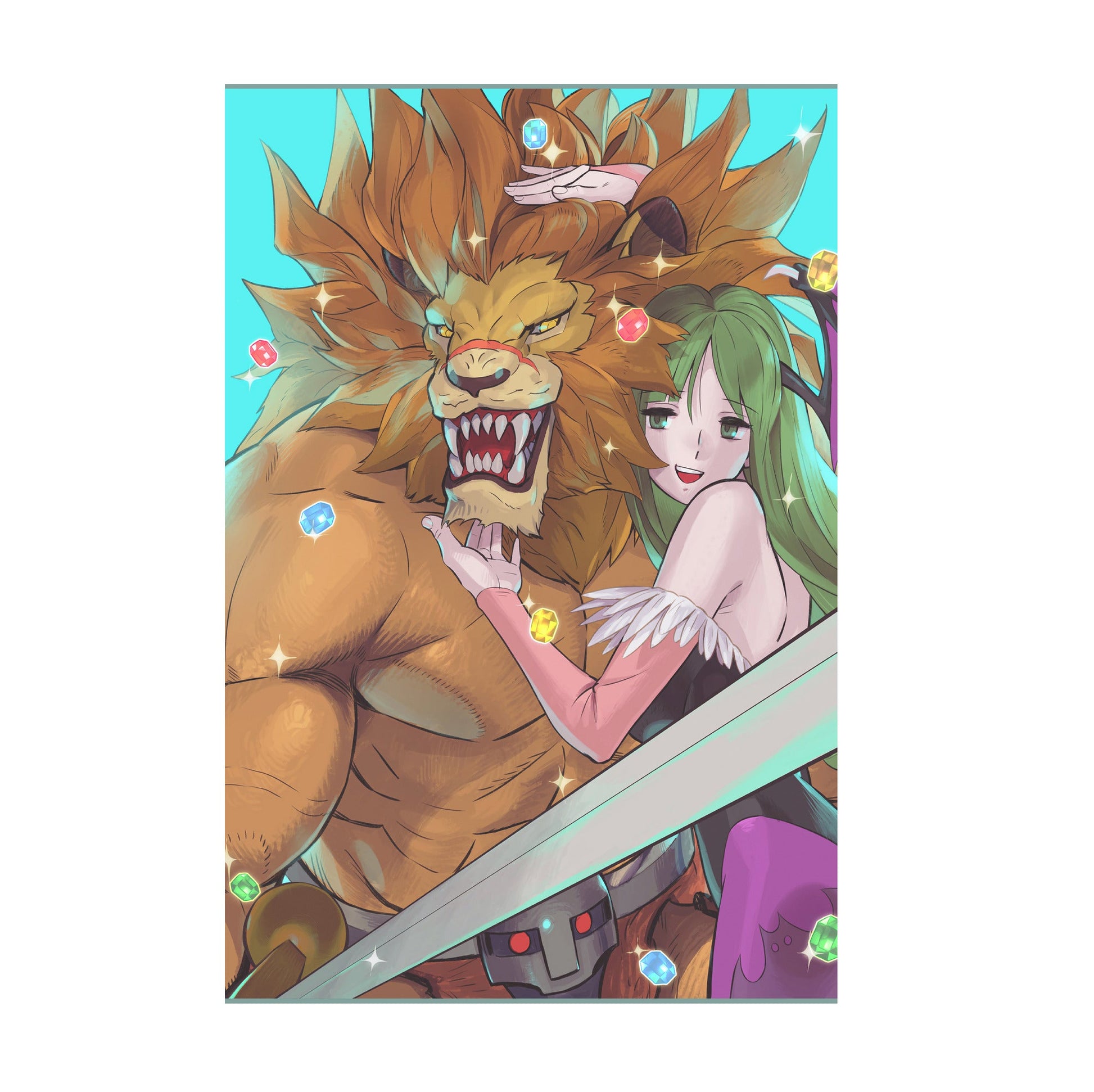 Capcom Fighting Collection Leo and Morrigan by Bengus print