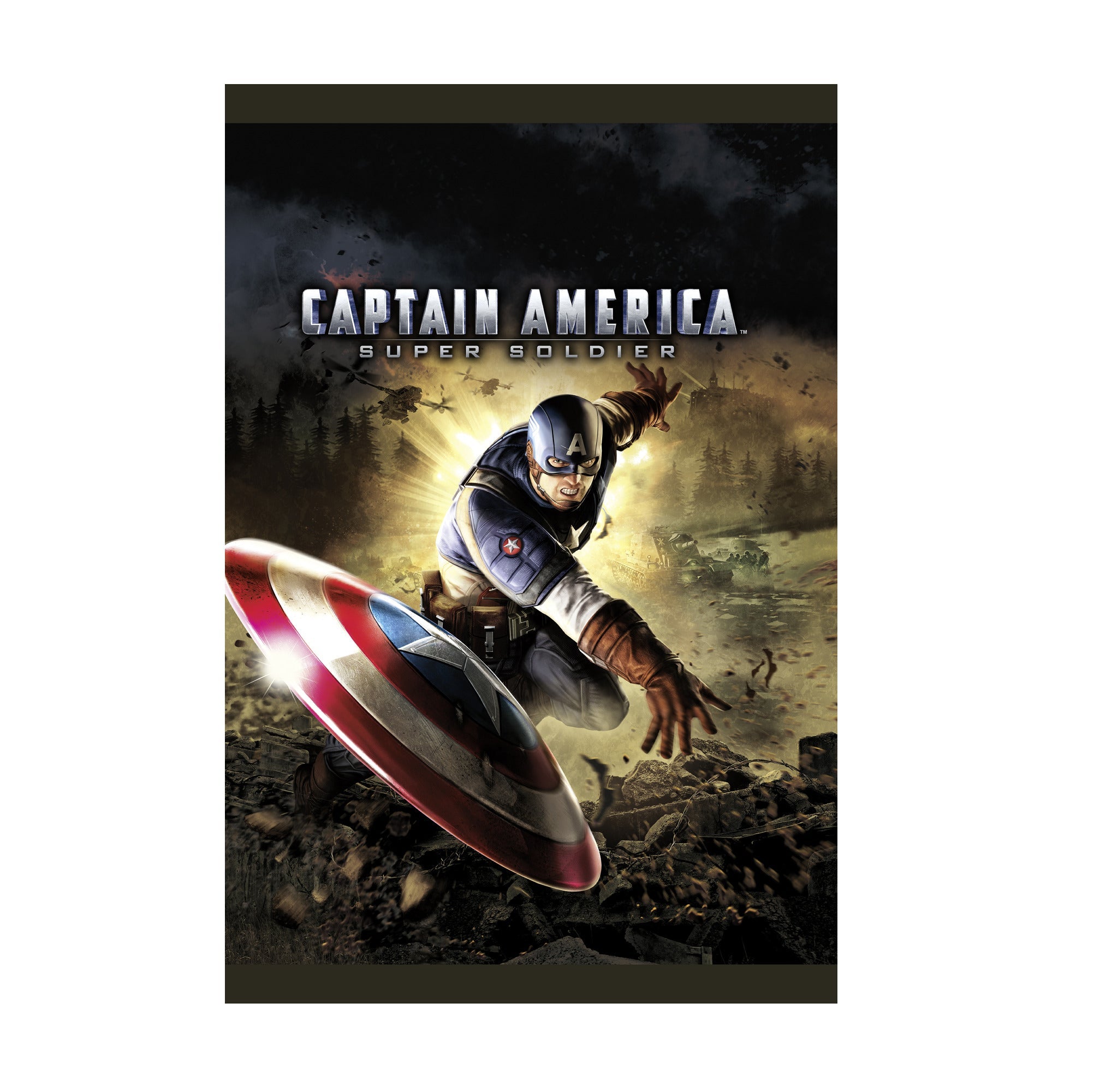 Captain America Super Soldier cover art with logo print