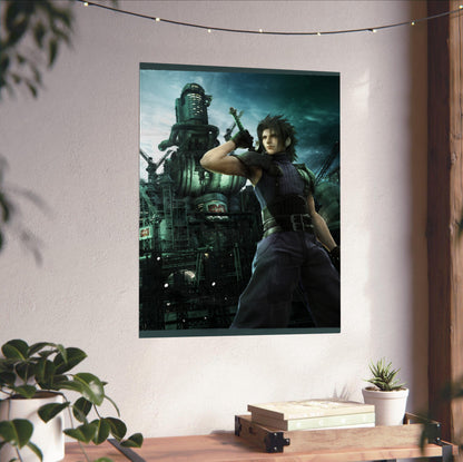 Crisis Core Zack Fair poster close-up print detail