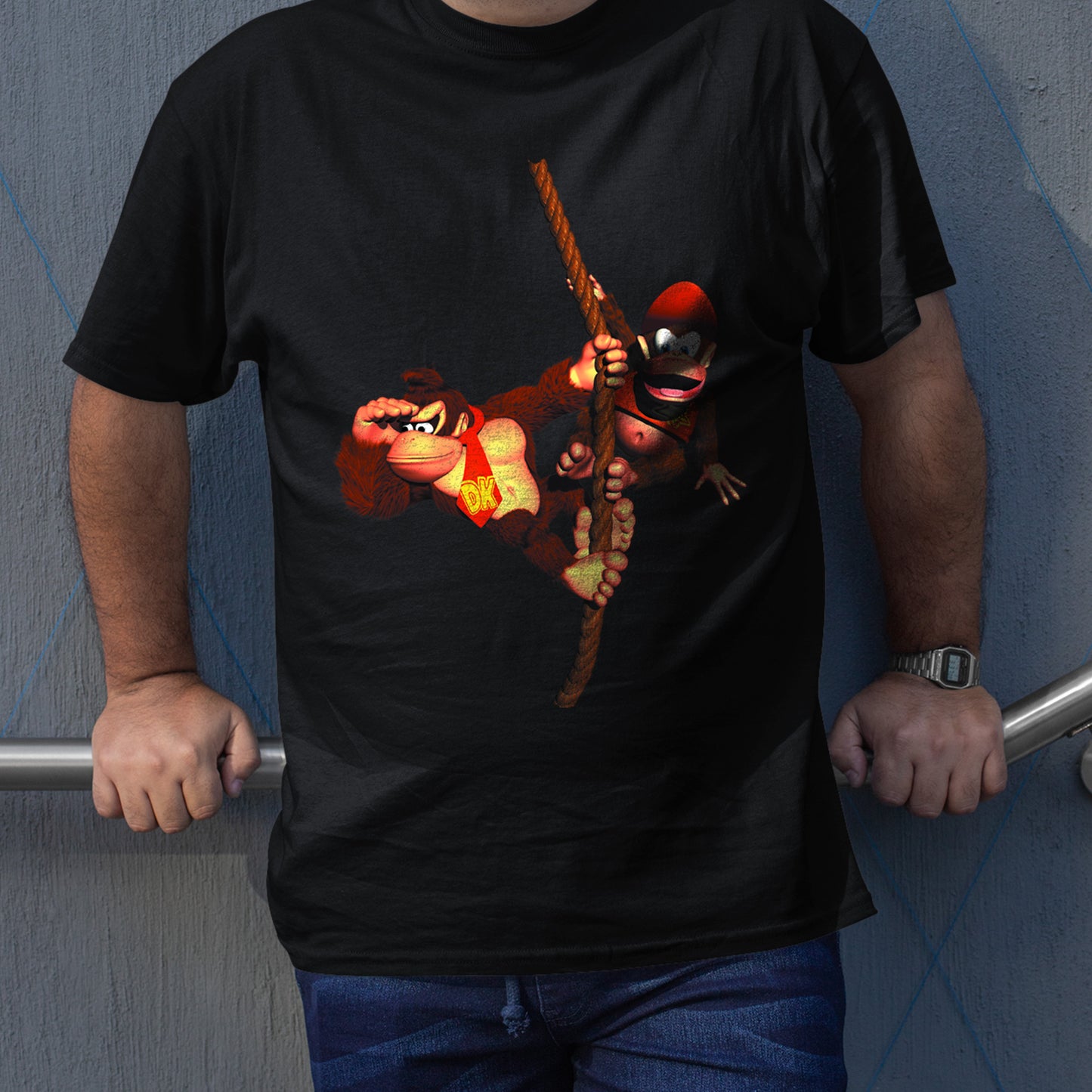 Donkey Kong On Rope Unisex Premium T-shirt