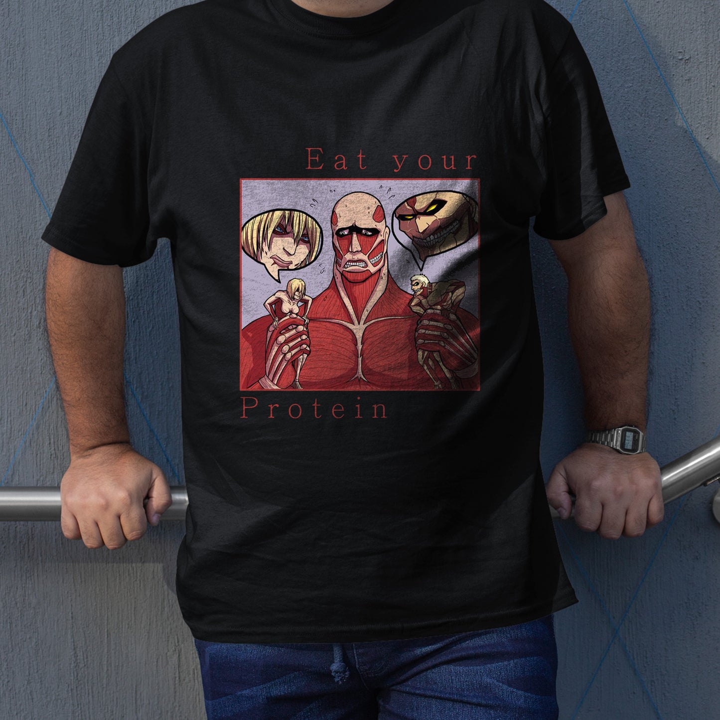 Eat Your Protein AoT Shirt, Attack Titan Shirt, AOT Shirt, Anime Shirt, Funny Anime Shirt
