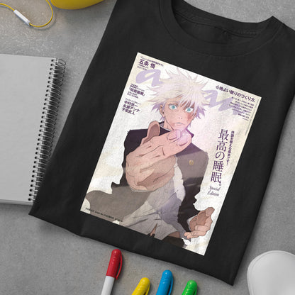 Gojo Satoru Cover Manga Special Edition Shirt, Gojo Cat Shirt, Jujutsu Kaisen Shirt, Anime Shirt, Gojo Pocket Shirt, Unisex Shirt