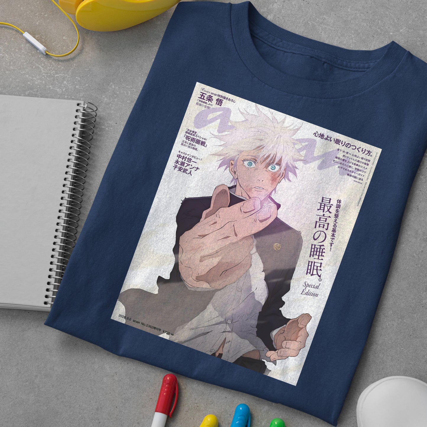 Gojo Satoru Cover Manga Special Edition Shirt, Gojo Cat Shirt, Jujutsu Kaisen Shirt, Anime Shirt, Gojo Pocket Shirt, Unisex Shirt