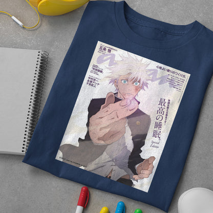 Gojo Satoru Cover Manga Special Edition Shirt, Gojo Cat Shirt, Jujutsu Kaisen Shirt, Anime Shirt, Gojo Pocket Shirt, Unisex Shirt