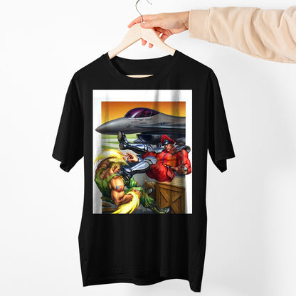 Guile VS Bison Scissor Kick Cover Unisex T-shirt, Gamer Shirt, Gaming Gift