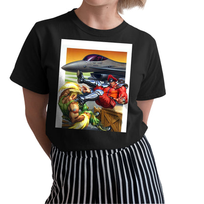 Guile VS Bison Scissor Kick Cover Unisex T-shirt, Gamer Shirt, Gaming Gift