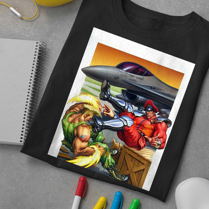 Guile VS Bison Scissor Kick Cover Unisex T-shirt, Gamer Shirt, Gaming Gift
