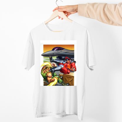 Guile VS Bison Scissor Kick Cover Unisex T-shirt, Gamer Shirt, Gaming Gift