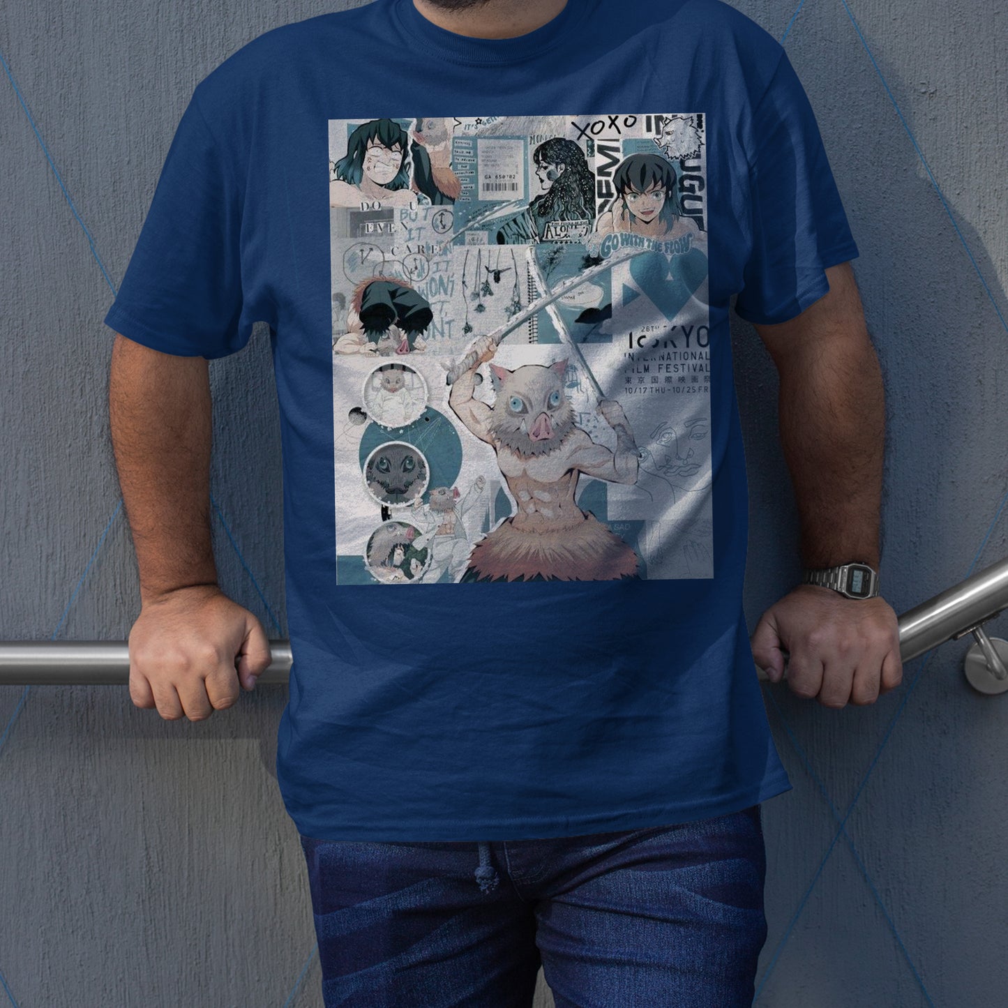 Inosuke Hashibira Collage Art | Demon Slayer: Kimetsu no Yaiba Premium Unisex T-Shirt