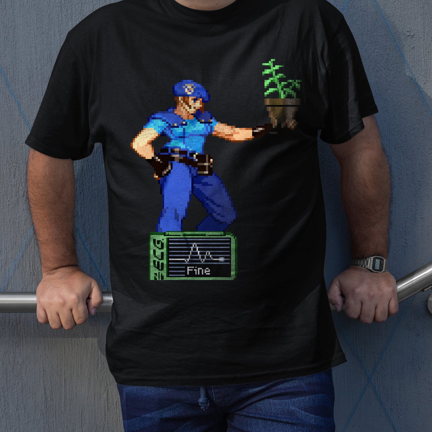 Jill Valentine with Fine Health Icon | Resident Evil 3 Premium Unisex T-shirt