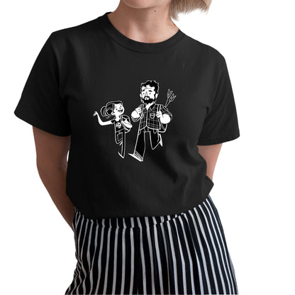Joel & Ellie Cartoon Sketch | The Last of Us Premium Unisex T-shirt