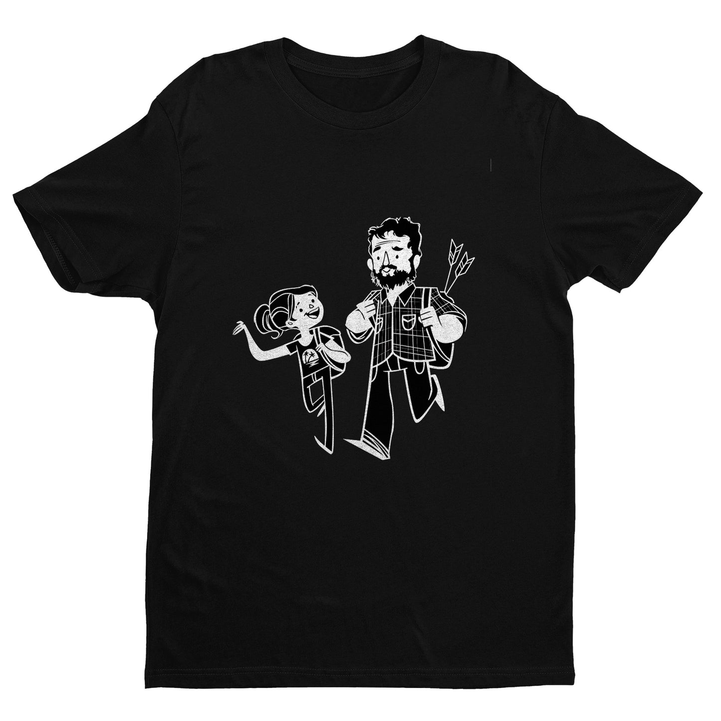 Joel & Ellie Cartoon Sketch | The Last of Us Premium Unisex T-shirt