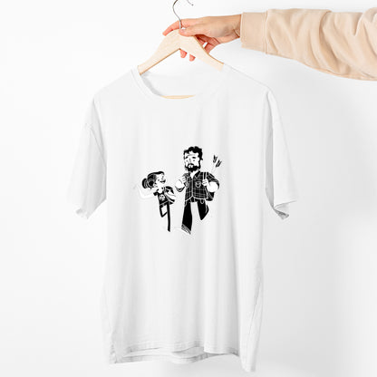 Joel & Ellie Cartoon Sketch | The Last of Us Premium Unisex T-shirt
