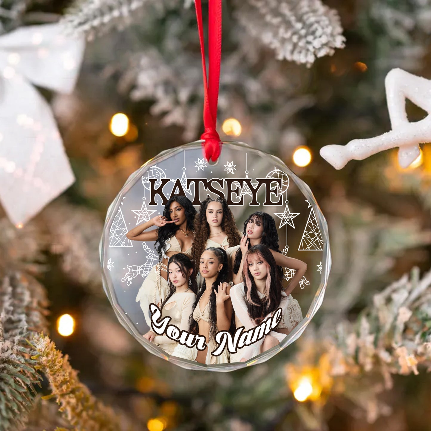 Custom Katseye Christmas Ornaments, Personalized Kpop Ornament For Eyekons