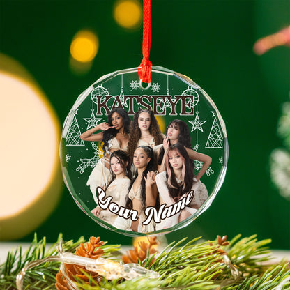 Custom Katseye Christmas Ornaments, Personalized Kpop Ornament For Eyekons