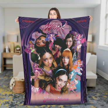 Custom name Katseye Blanket, Kats Kpop Group Blanket, Unique Katseye Merch