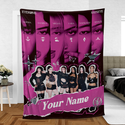 Personalized Katseye Kpop Blanket, Cozy Fandom Gift, Bedroom Bedding