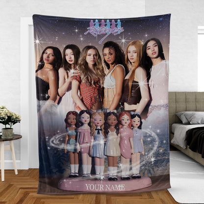 Customized Katseye Blanket, Girl Kpop Group Blanket, Katseye Merch