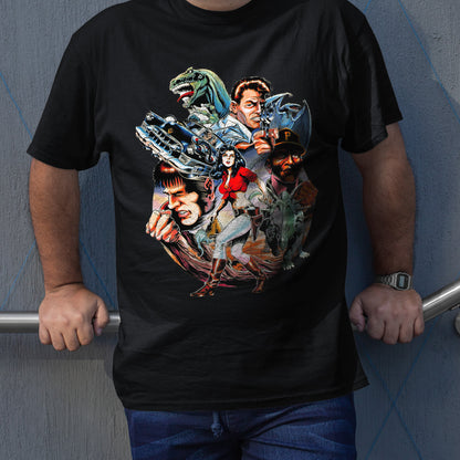 Kadillacs and Dinosaurs Japanese Arcade Flyer Unisex T-shirt, Gamer Shirt, Gaming Gift