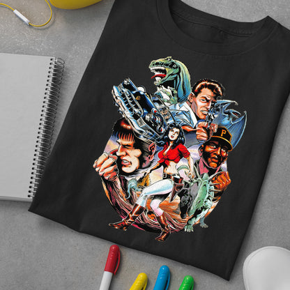 Kadillacs and Dinosaurs Japanese Arcade Flyer Unisex T-shirt, Gamer Shirt, Gaming Gift