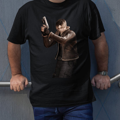 Leon Kennedy With HG Biohazard IV | Resident Evil 4 Premium Unisex T-shirt