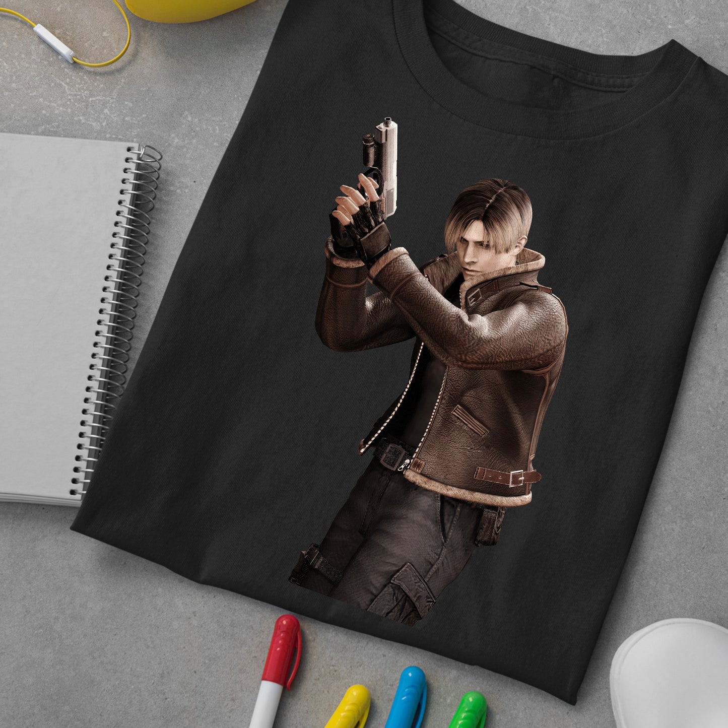 Leon Kennedy With HG Biohazard IV | Resident Evil 4 Premium Unisex T-shirt