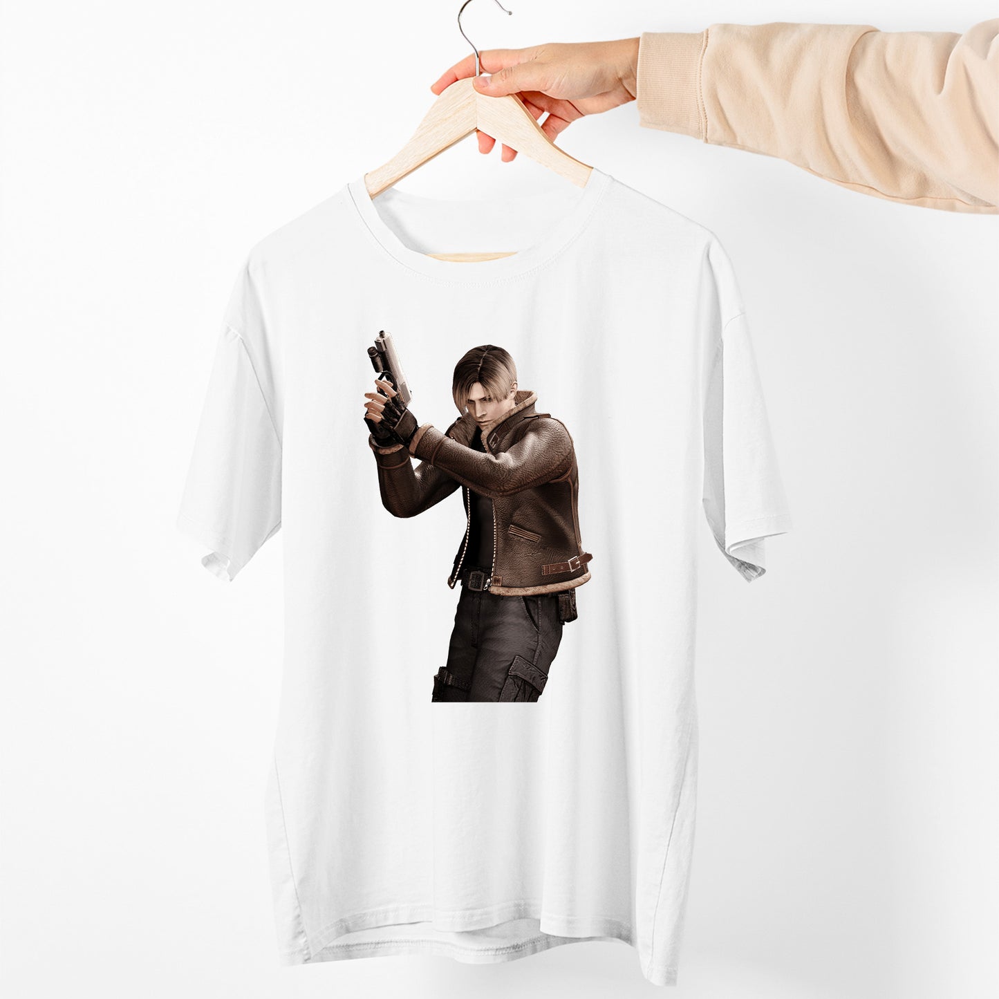 Leon Kennedy With HG Biohazard IV | Resident Evil 4 Premium Unisex T-shirt
