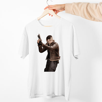 Leon Kennedy With HG Biohazard IV | Resident Evil 4 Premium Unisex T-shirt