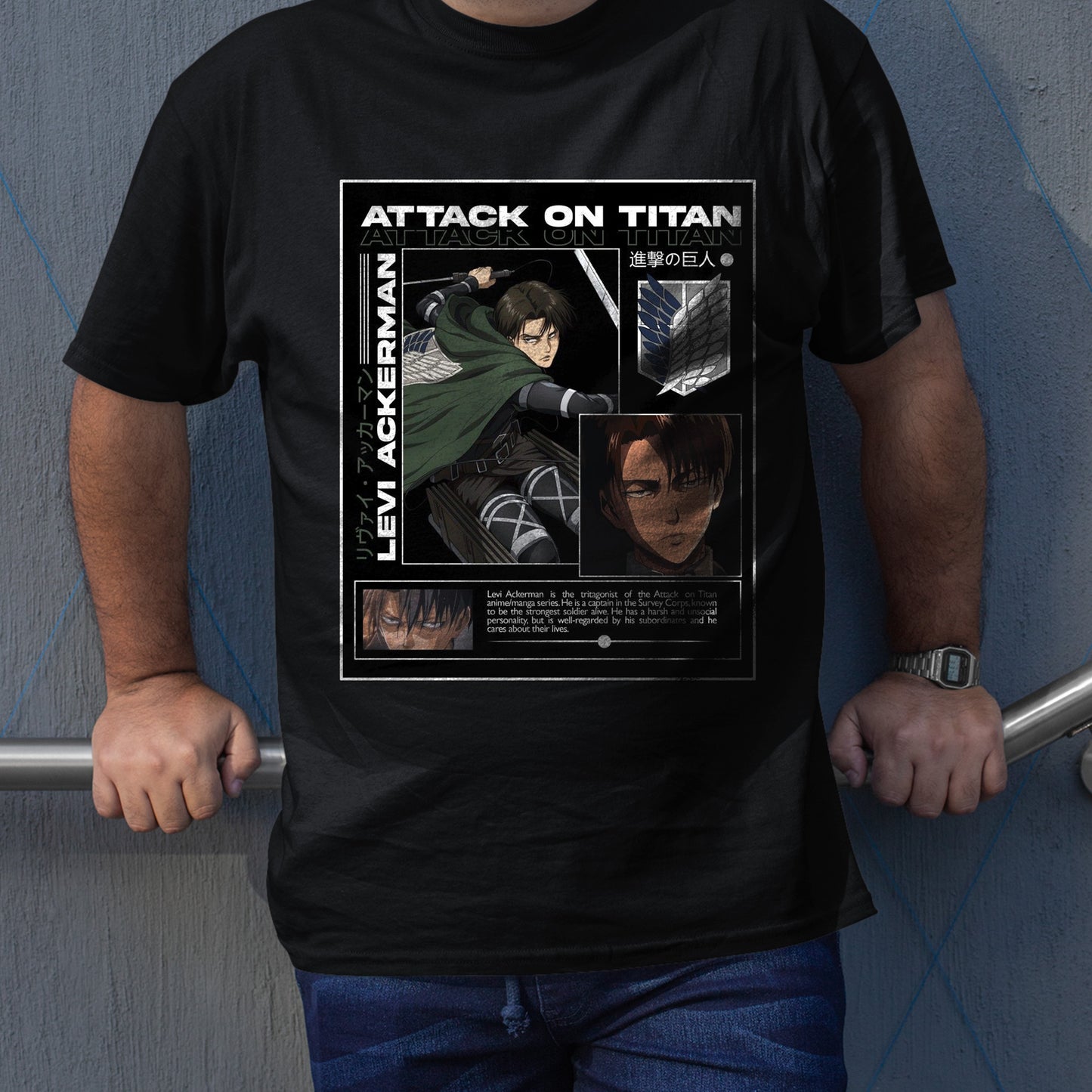 Levi Ackerman Attack On Titan Shirt, Limited Levi Ackerman Shirt, Vintage Retro Anime Shirt, Vintage 90s Shirt, Anime Manga Shirt, Gift For Otaku, Unisex T Shirt