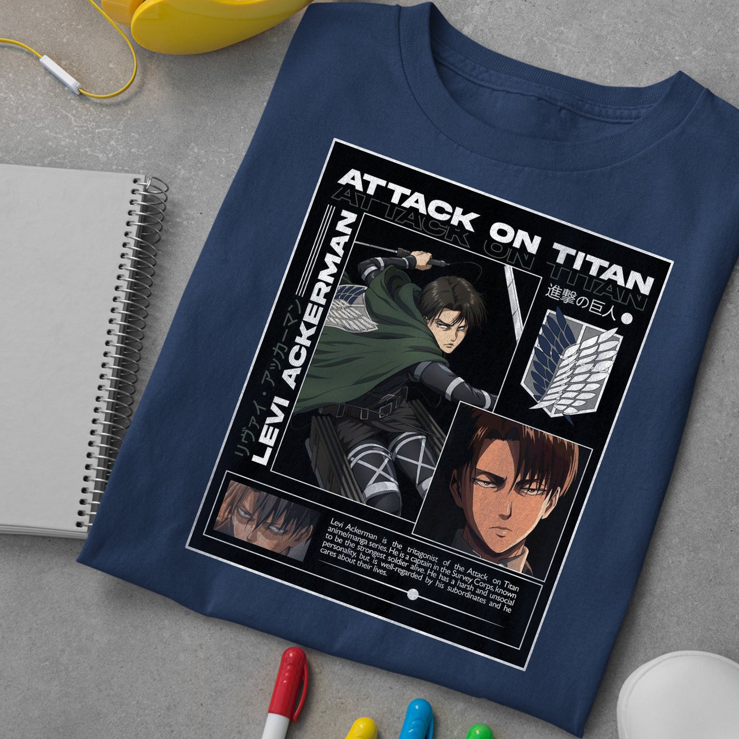Levi Ackerman Attack On Titan Shirt, Limited Levi Ackerman Shirt, Vintage Retro Anime Shirt, Vintage 90s Shirt, Anime Manga Shirt, Gift For Otaku, Unisex T Shirt