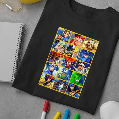 MVC Charactter Select Retro Classic Arcade Unisex T-shirt, Gamer Shirt, Gaming Gift