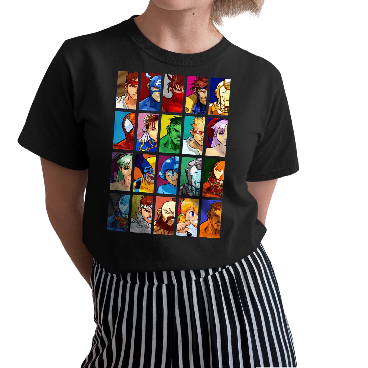 Marvel VS Capcom: Clash of Super Heroes Half Face Portraits Premium Unisex T-shirt