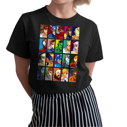 Marvel VS Capcom: Clash of Super Heroes Half Face Portraits Premium Unisex T-shirt