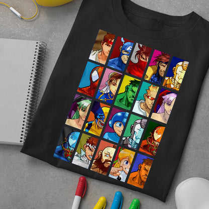 Marvel VS Capcom: Clash of Super Heroes Half Face Portraits Premium Unisex T-shirt