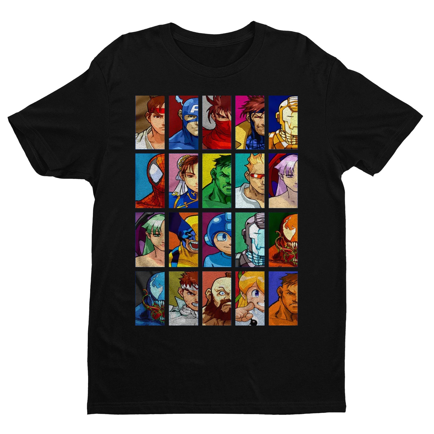 Marvel VS Capcom: Clash of Super Heroes Half Face Portraits Premium Unisex T-shirt