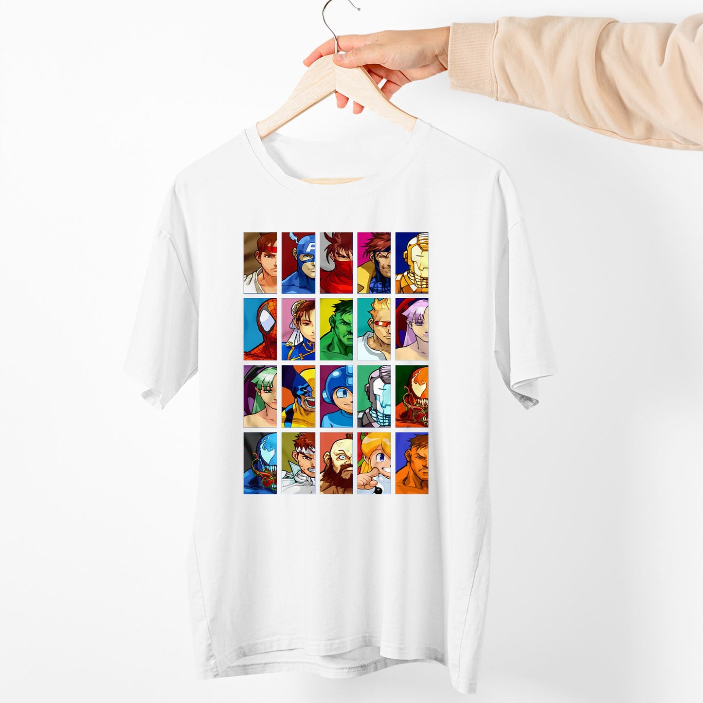 Marvel VS Capcom: Clash of Super Heroes Half Face Portraits Premium Unisex T-shirt