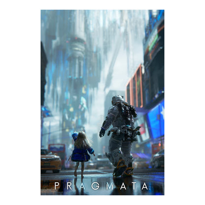 Pragmata Poster — City Streets Key Art Print | Sci-Fi Gaming Wall Art