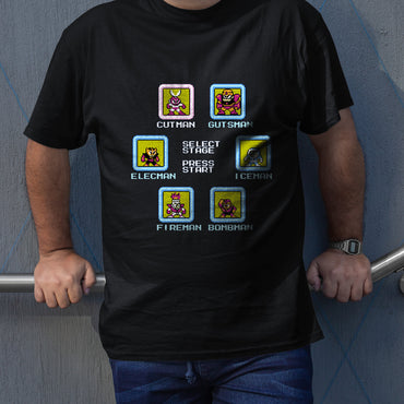 Megaman Boss Stage Select Retro Gaming Unisex T-shirt, Gamer Shirt, Gaming Gift